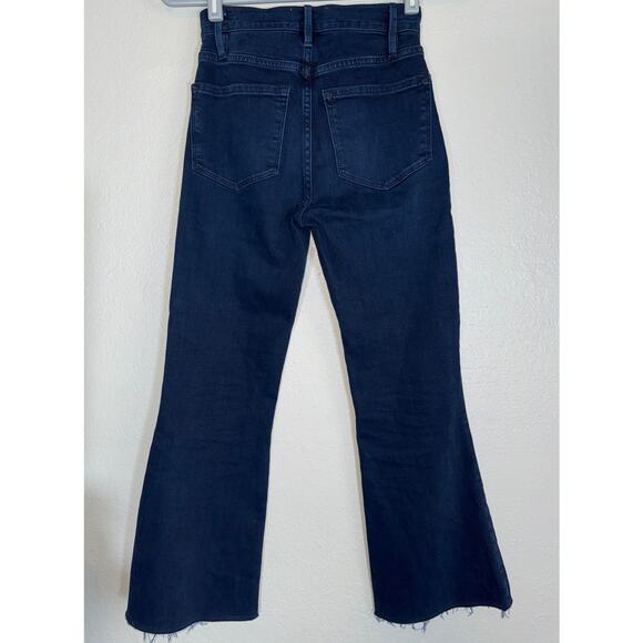 Frame Denim Le Crop Flare Jeans Fiona Flared Denim Womens 23 Bootcut Dark Wash - Picture 5 of 8